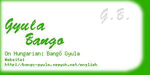 gyula bango business card